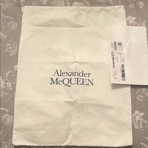 Alexander McQueen Cream Drawstring Logo Dust Bag